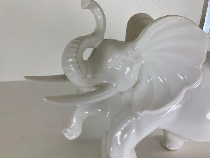 mid century vintage oversized blanc de chin italian elephant lamp 5509