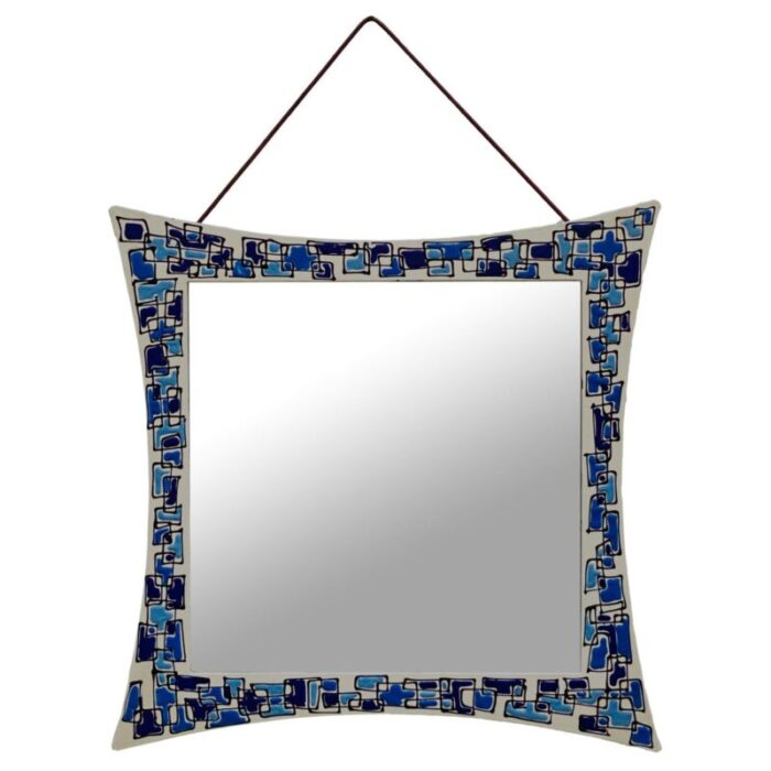 mid century wall mirror by siva poggibonsi italy 1950s 1