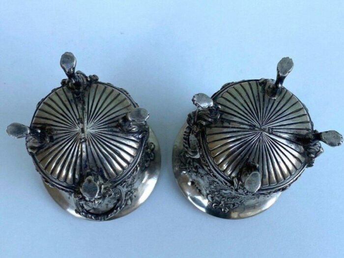 miniature louis xvi medallion jars in english silver decor set of 2 10