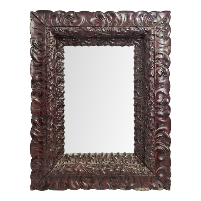 mirror with richly carved wooden frame 1600s 1940