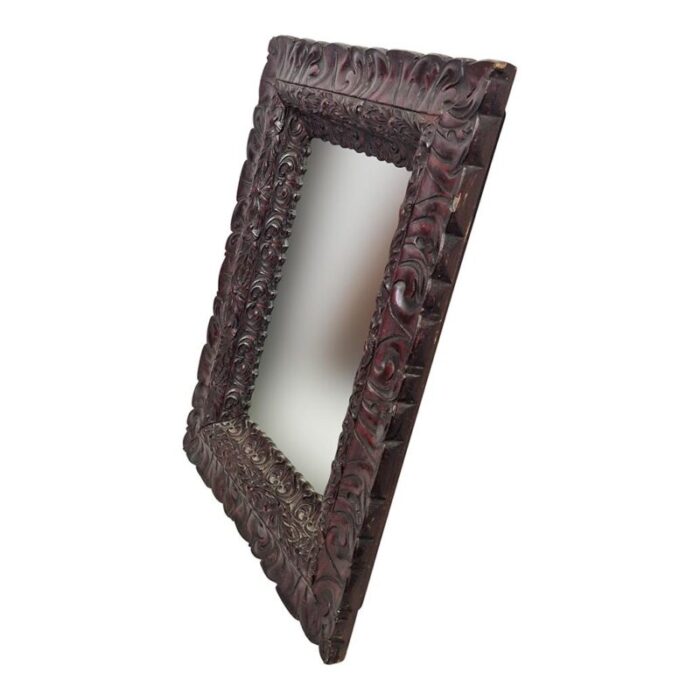 mirror with richly carved wooden frame 1600s 3393