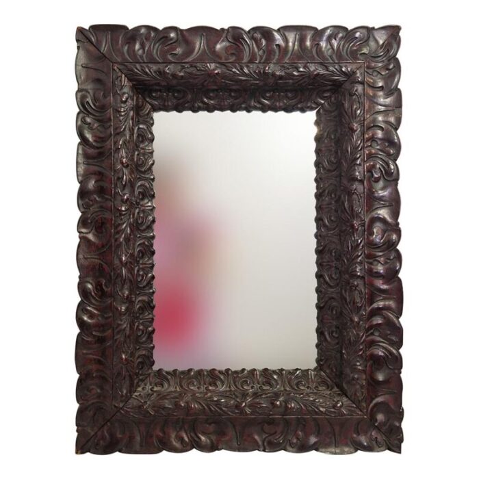 mirror with richly carved wooden frame 1600s 4243