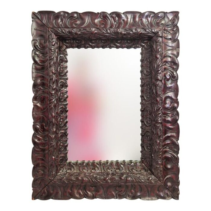 mirror with richly carved wooden frame 1600s 5472