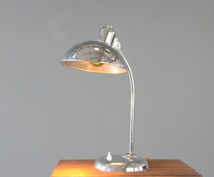 model 6556 super table lamp in chrome by kaiser idell 1930s 7201