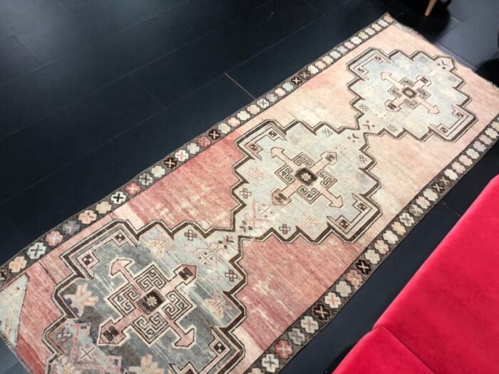 modern oushak faded runner rug 3