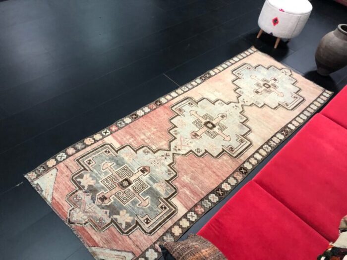 modern oushak faded runner rug 4