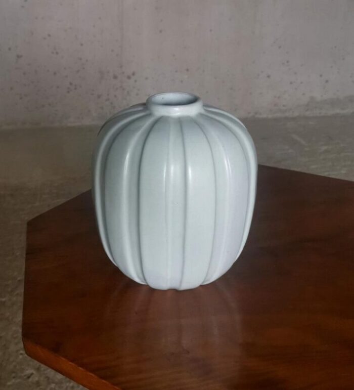 modernist white earthenware vase by vicke lindstrand for upsala ekeby sweden 1930s 3629