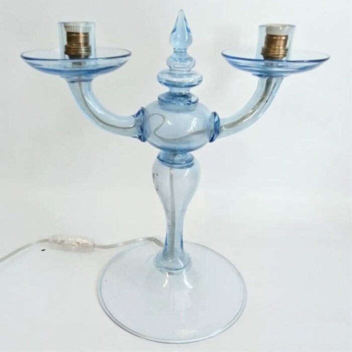 murano blown glass candlestick in the style of vittorio zecchin 1920 1