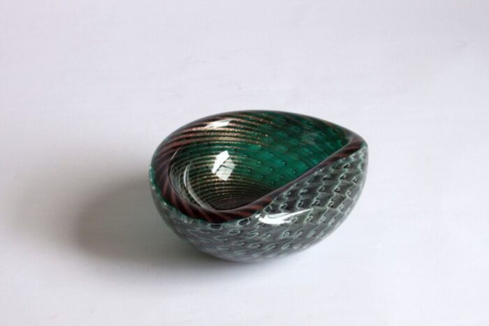 murano glass bullicante and filigrana bowl 1950s 1