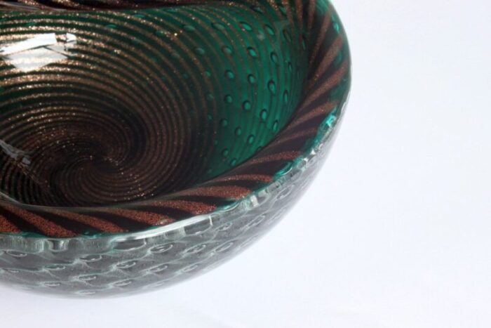 murano glass bullicante and filigrana bowl 1950s 3