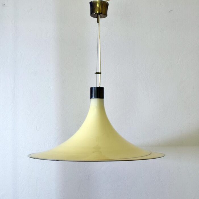 murano glass ceiling lamp with brass 1970s 8845