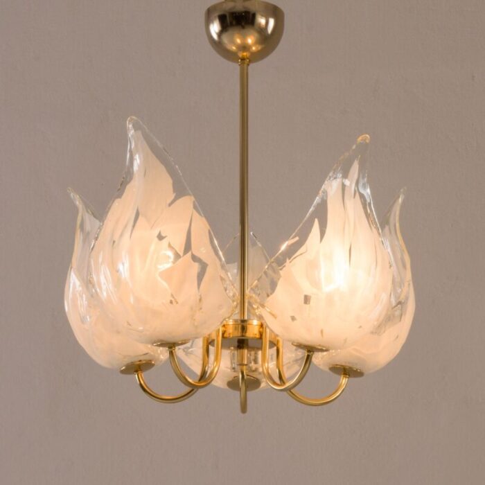 murano glass chandelier attributed to la murina italy 1970s 8078