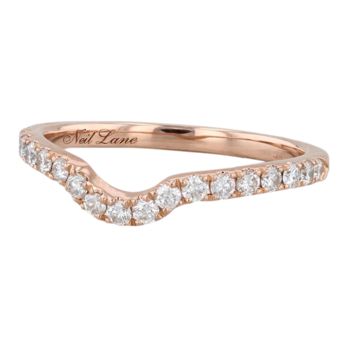 neil lane 036ctw diamond wedding band 14k rose gold size 675 guard ring 2366