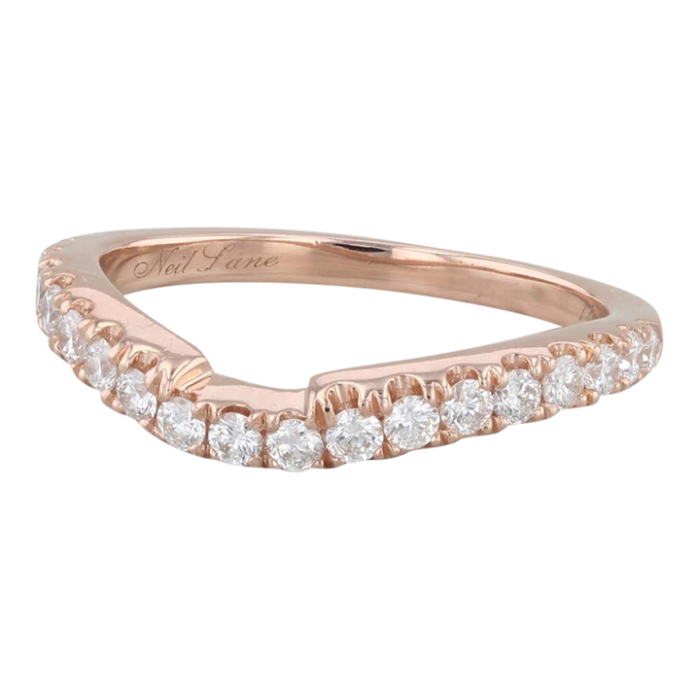 neil lane 047ctw diamond wedding band ring guard size 55 stackable 6391