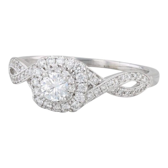 neil lane 073ctw diamond halo engagement ring 14k white gold size 11 2548