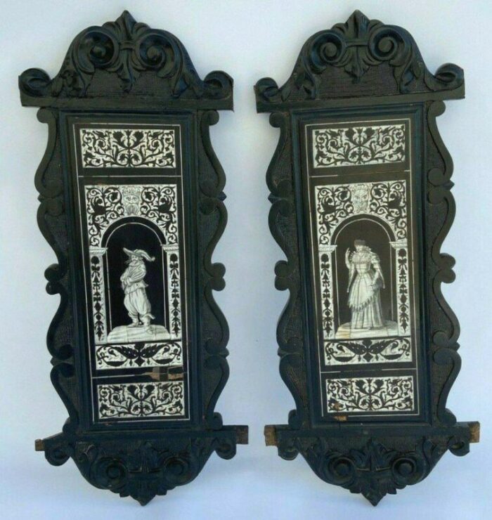 neo gothic panel in the style of the renaissance set of 2 1