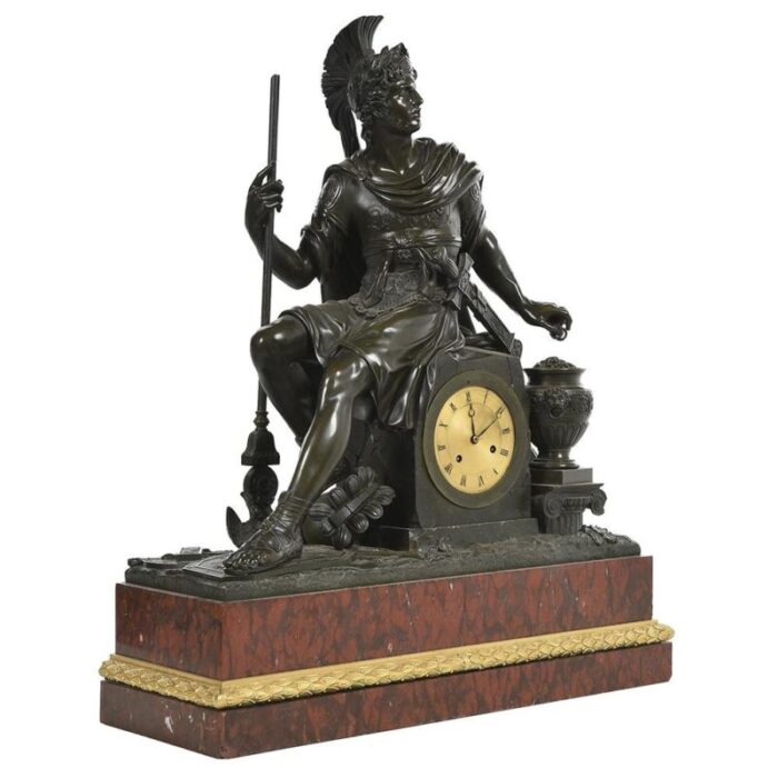 neoclassical marble and bronze mantel clock 2