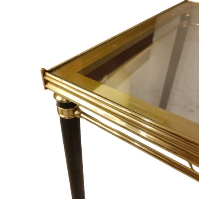 neoclassical square gold and black coffee table with claw legs 5874