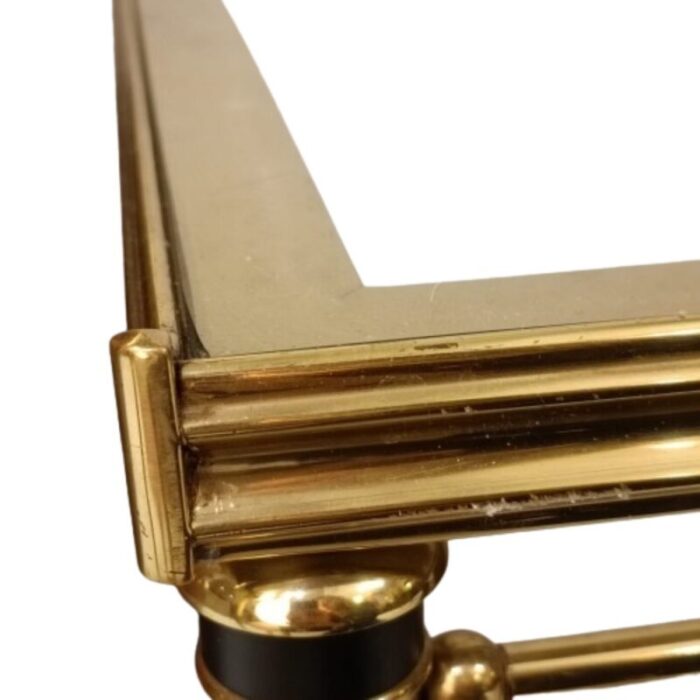 neoclassical square gold and black coffee table with claw legs 7684