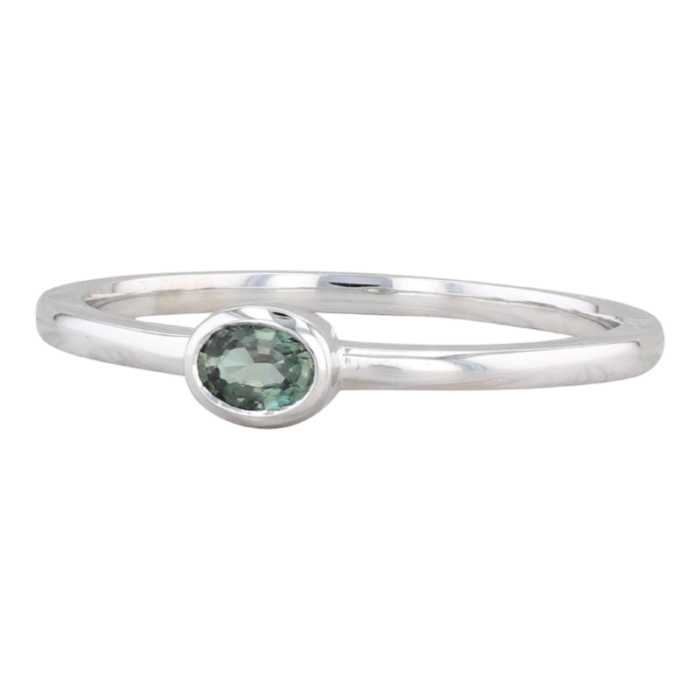 new 013ct green alexandrite ring 14k white gold size 65 oval solitaire 8082