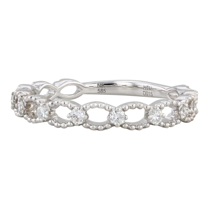 new 015ctw diamond ring 14k white gold size 65 band wedding stackable 5524