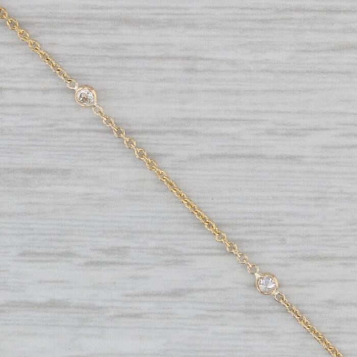 new 020ctw diamond by the yard station bracelet 14k gold 725 cable chain 4961