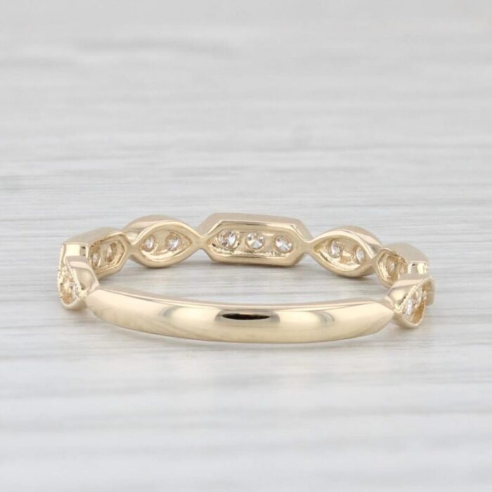 new 020ctw diamond stackable ring 14k yellow gold wedding band size 65 3298