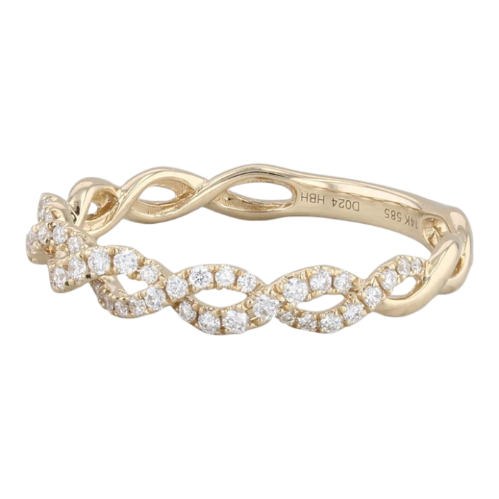 new 024ctw diamond stackable ring 14k yellow gold wedding band size 75 8907