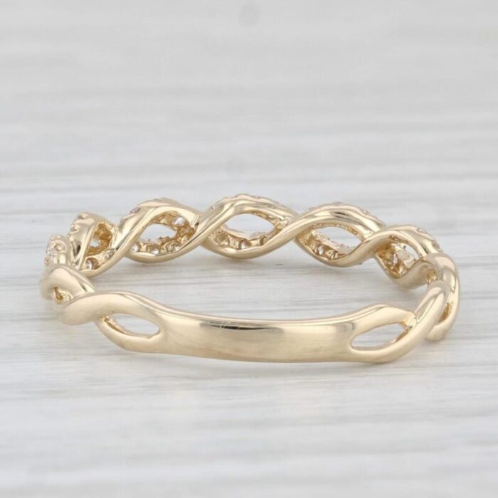 new 024ctw diamond stackable ring 14k yellow gold wedding band size 75 9947