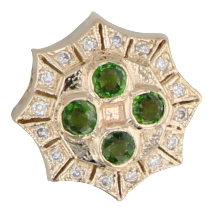 new 024ctw green chrome diopside diamond slide bracelet charm 14k gold joshua 6787