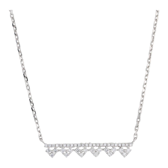 new 025ctw diamond bar pendant necklace 14k white gold 1725 1825 cable chain 1987