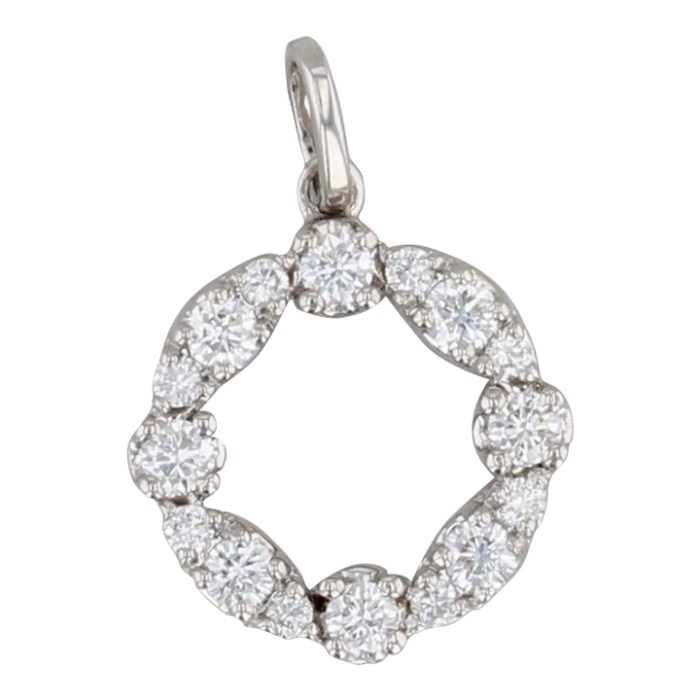 new 025ctw diamond eternity circle pendant 14k white gold small charm 0871