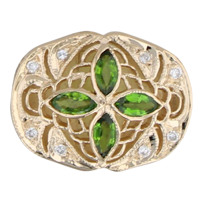 new 028ctw chrome diopside diamond slide bracelet charm 14k yellow gold joshua 0115