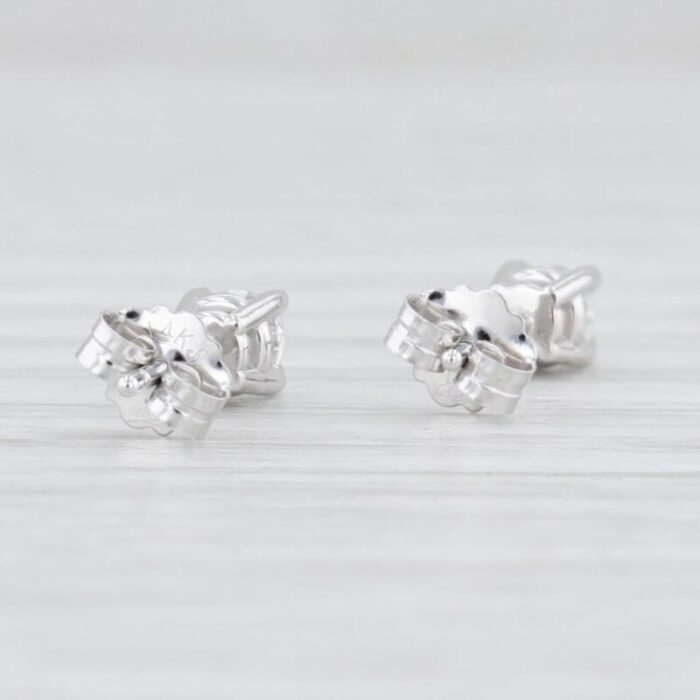 new 029ctw diamond stud earrings 14k white gold round solitaire pierced studs 2 pieces 7498