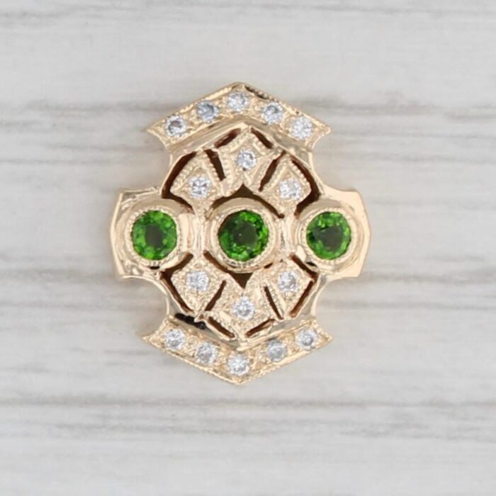 new 030ctw chrome diopside diamond slide bracelet charm 14k yellow gold joshua 0134 scaled