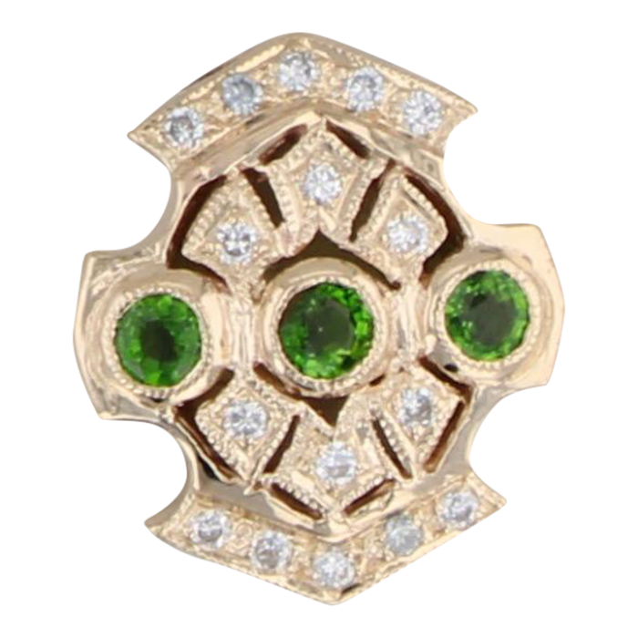 new 030ctw chrome diopside diamond slide bracelet charm 14k yellow gold joshua 1661