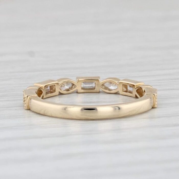 new 035ctw stackable diamond ring 14k yellow gold size 65 wedding band 0289