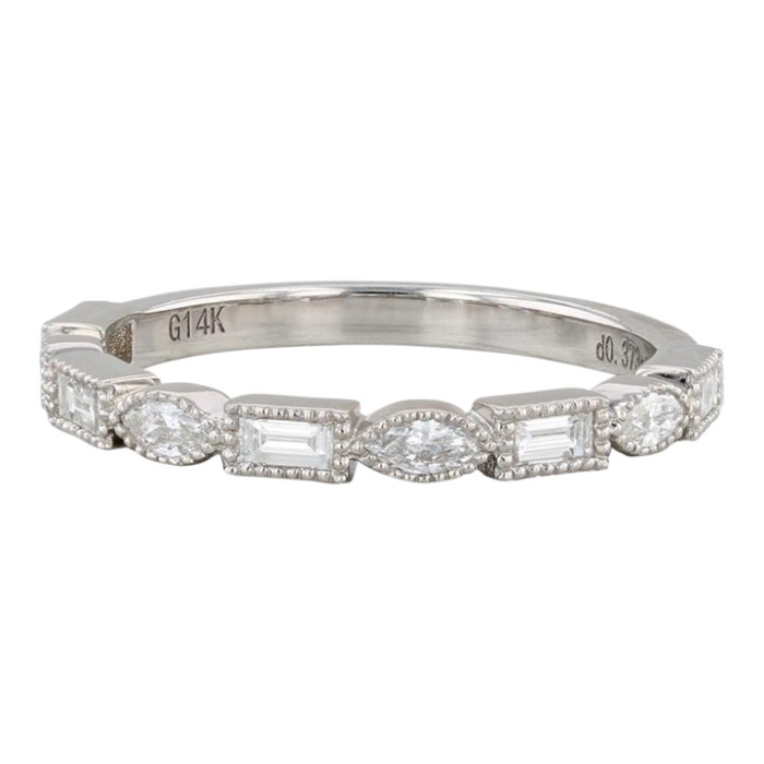 new 037ctw diamond ring 14k white gold size 65 stackable wedding band 1486