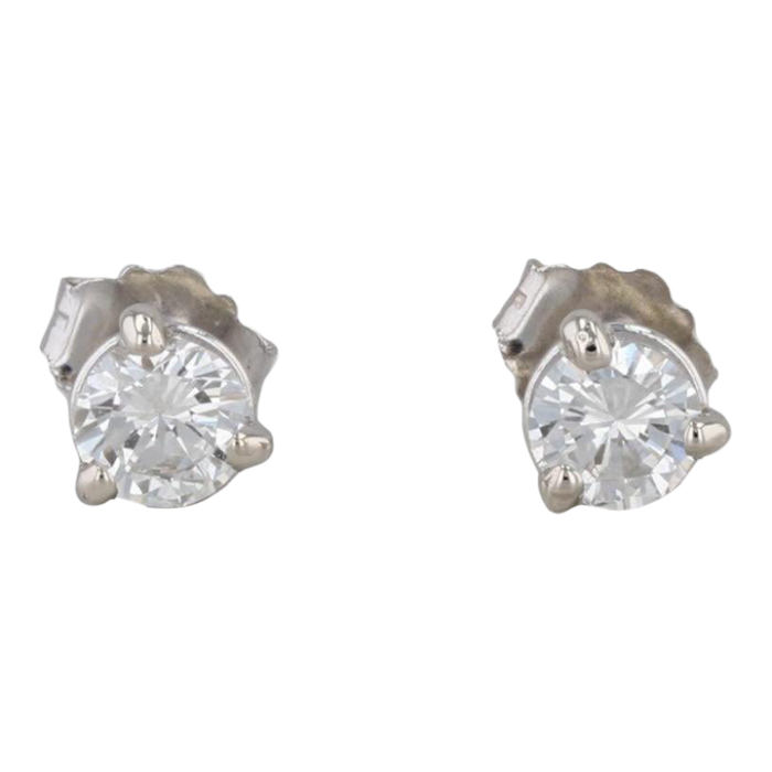 new 039ctw diamond stud earrings 14k white gold vs2 round solitaires 2380