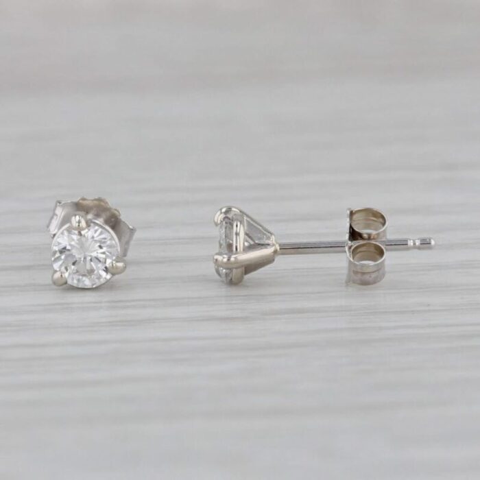 new 039ctw diamond stud earrings 14k white gold vs2 round solitaires 3650