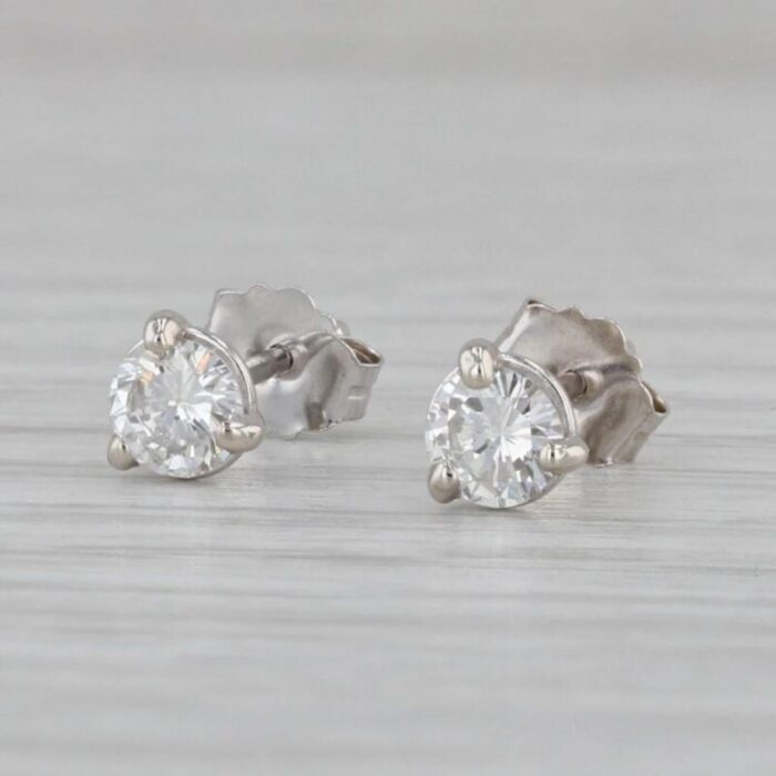 new 039ctw diamond stud earrings 14k white gold vs2 round solitaires 9258