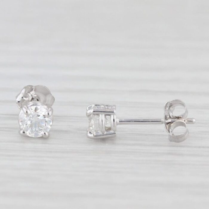 new 040ctw diamond stud earrings 14k white gold round solitaire studs 2 pieces 6758