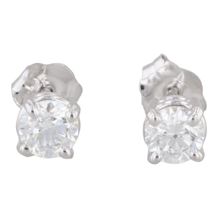 new 040ctw diamond stud earrings 14k white gold round solitaire studs 2 pieces 9279