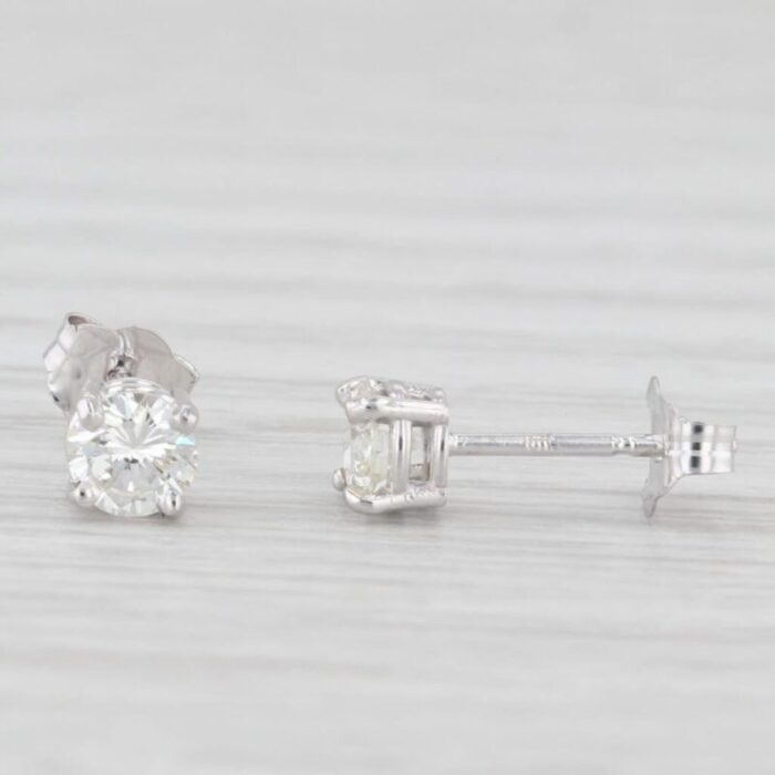 new 044ctw diamond stud earrings 14k white gold round solitaire studs 2 pieces 4669