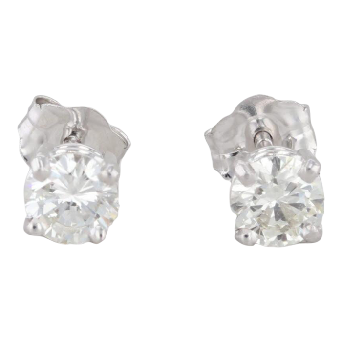 new 044ctw diamond stud earrings 14k white gold round solitaire studs 2 pieces 8591