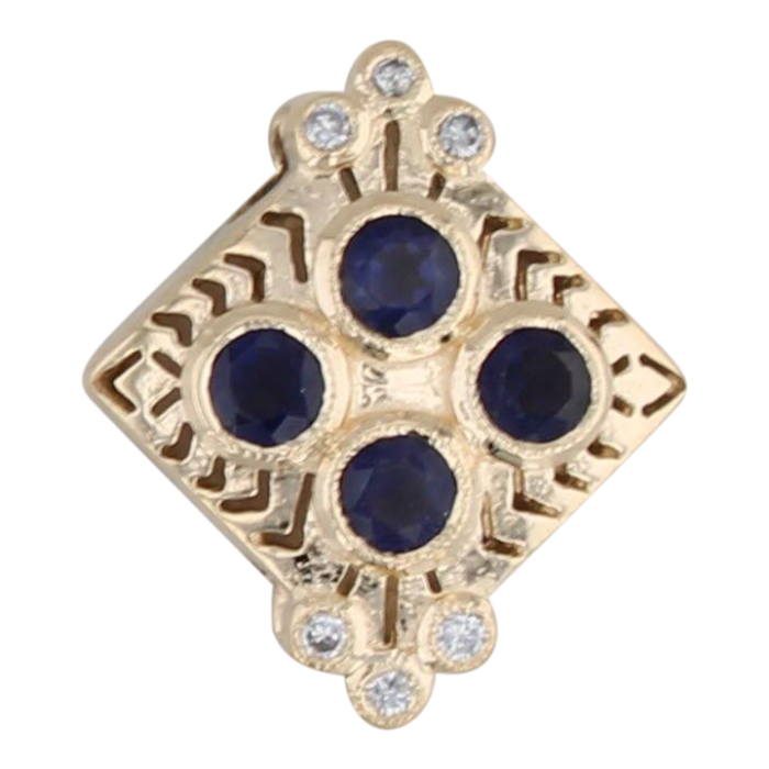 new 045ctw iolite diamond slide bracelet charm 14k yellow gold joshua 1482