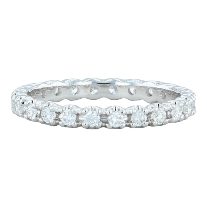 new 046ctw diamond eternity ring 14k white gold size 55 wedding stackable band 4109