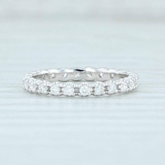 new 046ctw diamond eternity ring 14k white gold size 55 wedding stackable band 6438