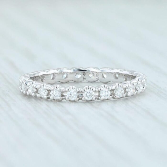 new 046ctw diamond eternity ring 14k white gold size 6 wedding stackable band 0040