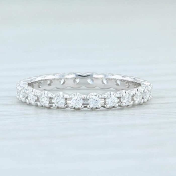 new 046ctw diamond eternity ring 14k white gold size 6 wedding stackable band 0410